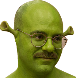 a man with glasses and a mustache wearing a green suit
