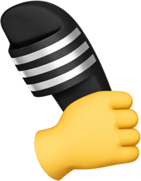a yellow emoji hand holding an adidas slipper slide