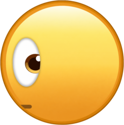 a yellow emoji face profile looking side ways