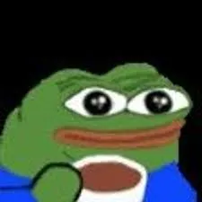 a green frog with a blue shirt and a black background
