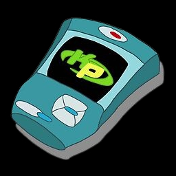 a cartoon of a cell phone with a cartoon character on the screen