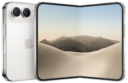 two iphones side by side with a desert landscape in the background