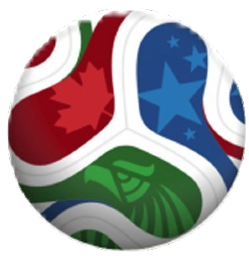a soccer ball with the colors of the flag of the united states