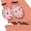 a cartoon of a man with two balls in his mouth