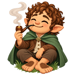 a cartoon character sitting on the ground smoking a pipe