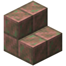 three blocks of brown and green color on a green background