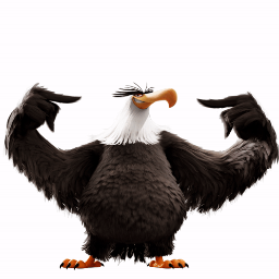 a bald eagle standing with its wings spread