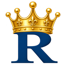 the letter r with a crown on top of it