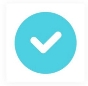 a blue circle with a check mark on it