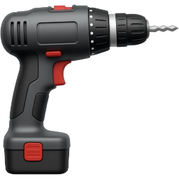 a black and red drill with a red handle