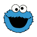 a blue sesame character with big eyes