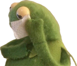 a green stuffed animal with a bandage around its neck