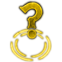 a yellow question mark with a green background