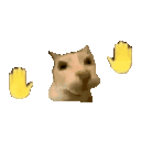 a picture of a dog with a banana in front of it