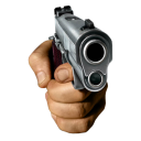 a person holding a gun in their hand