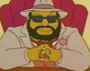 a cartoon of a man sitting in a chair