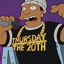 a cartoon character holding a microphone and wearing a hat