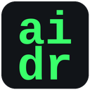a black and green square with the word air dr