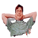 a man with his arms behind his back