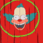 a picture of a clown with a big smile on it's face