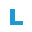 the letter l is blue on a black background