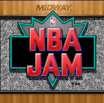 the logo for the nba jam on a tv screen