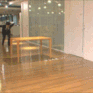 a blurry photo of a person standing in a room