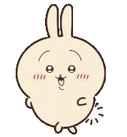 a cartoon rabbit with a big smile on its face