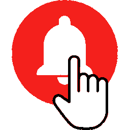 a hand touching a button with a bell on it