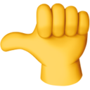 a yellow fist with a black background