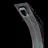 a close up of a metal object with a black background