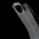 a computer generated image of a black and red object