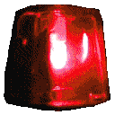 a close up of a red light on a pink background
