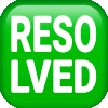 a green square button with the words reso lived